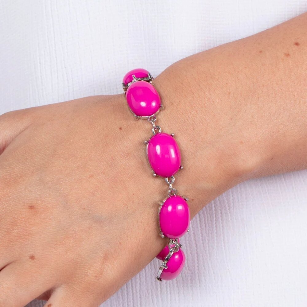 Paparazzi Jewelry Accessories - Confidently Colorful - Pink Bracelet - Vintage